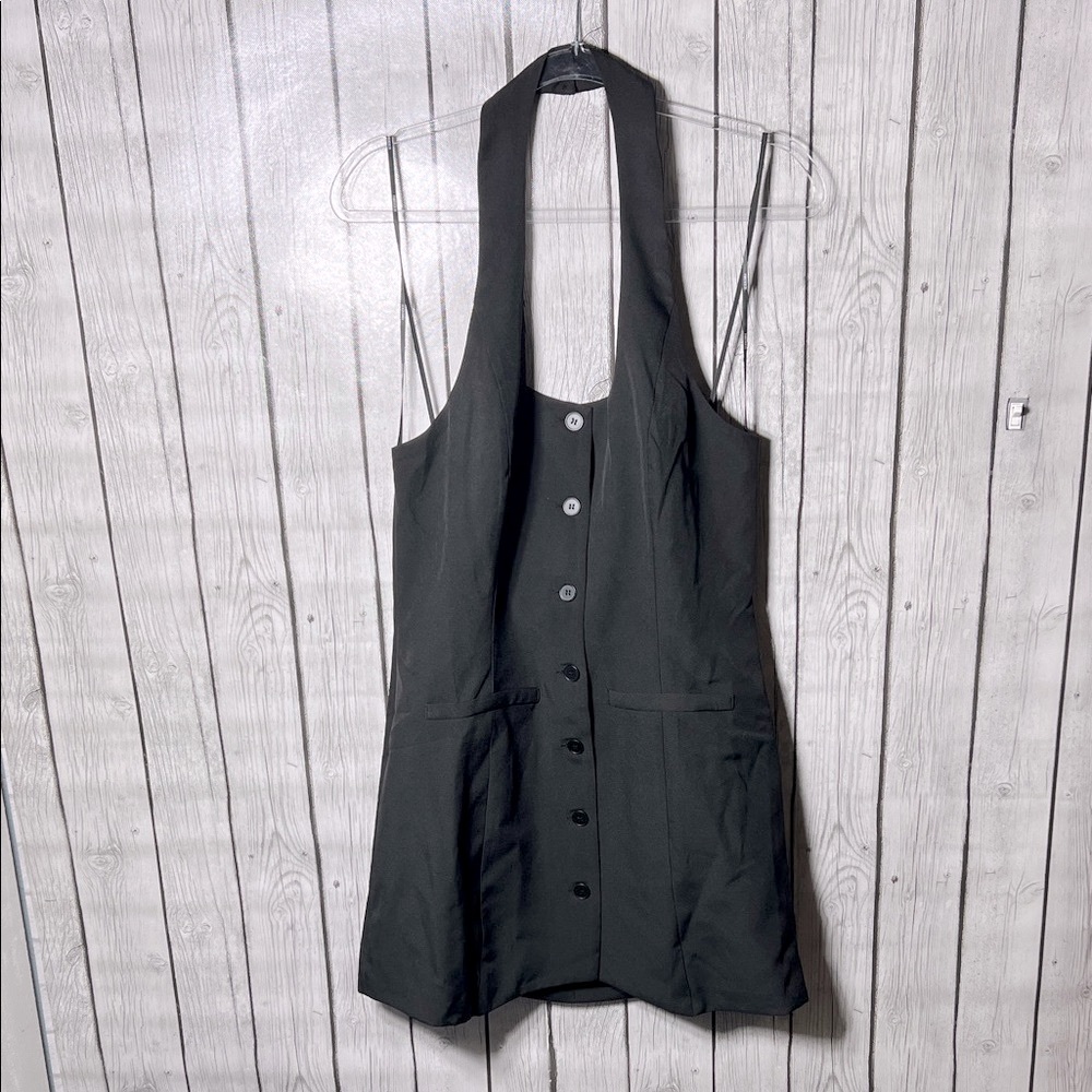 Forever 21 black halter neck dress size Large